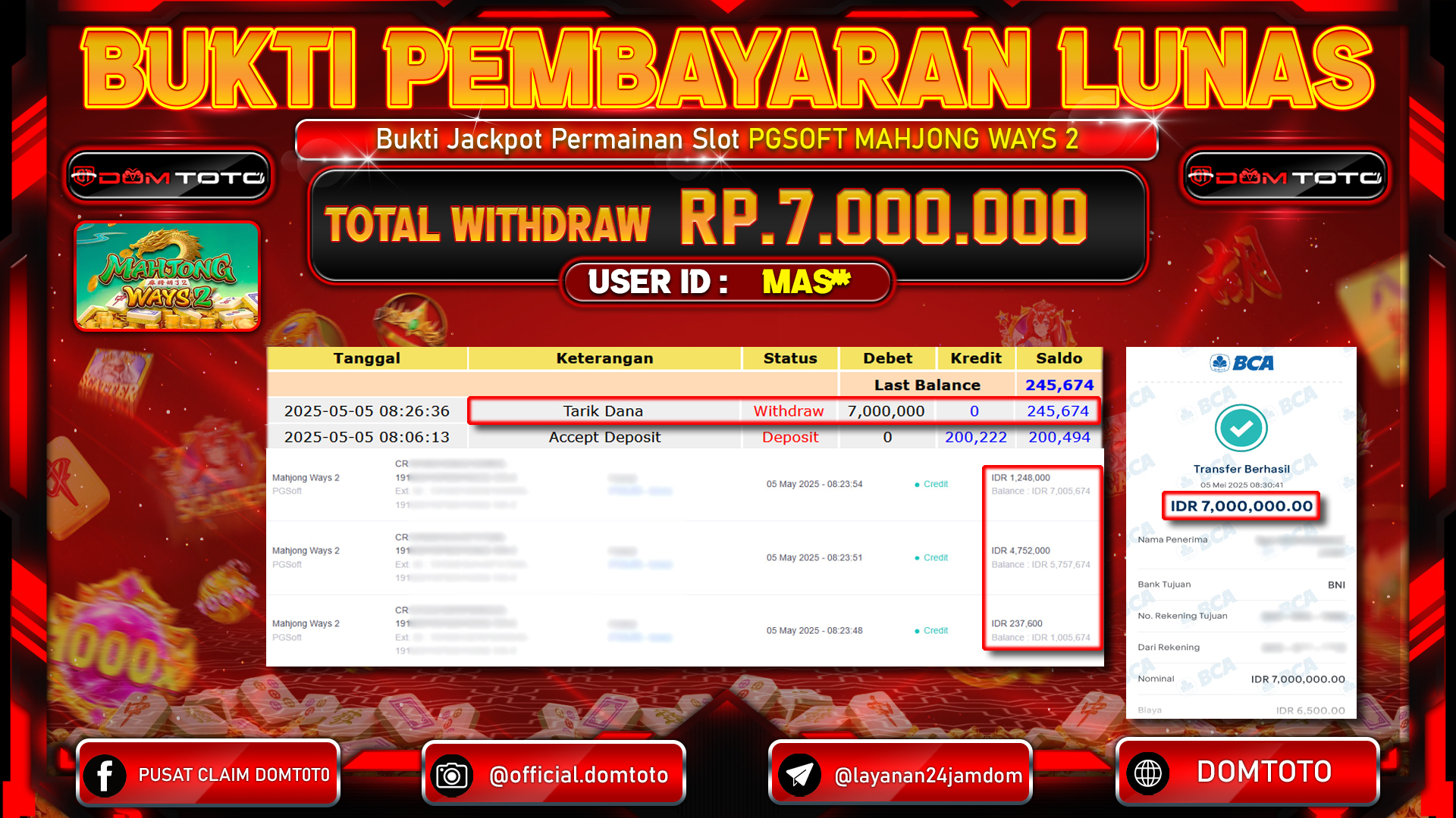 JACKPOT SLOT MAHJONG WAYS 2  05  MEI 2025